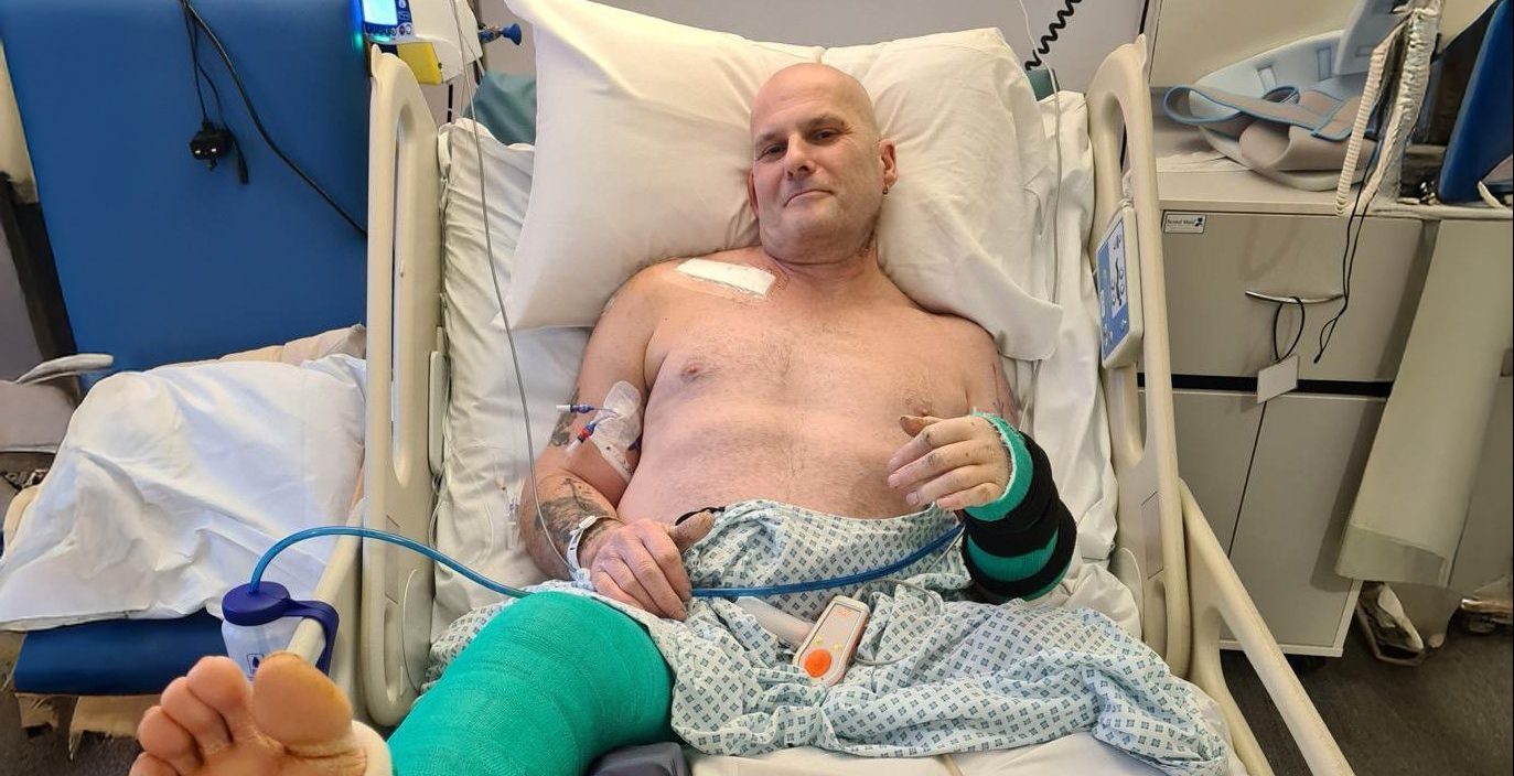 Keith in hospital bed